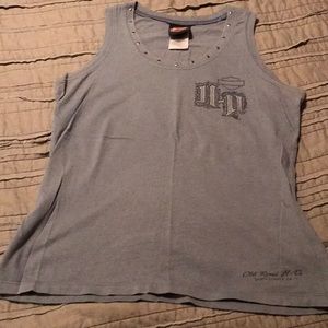 Harley Davidson bluish grey studded tank